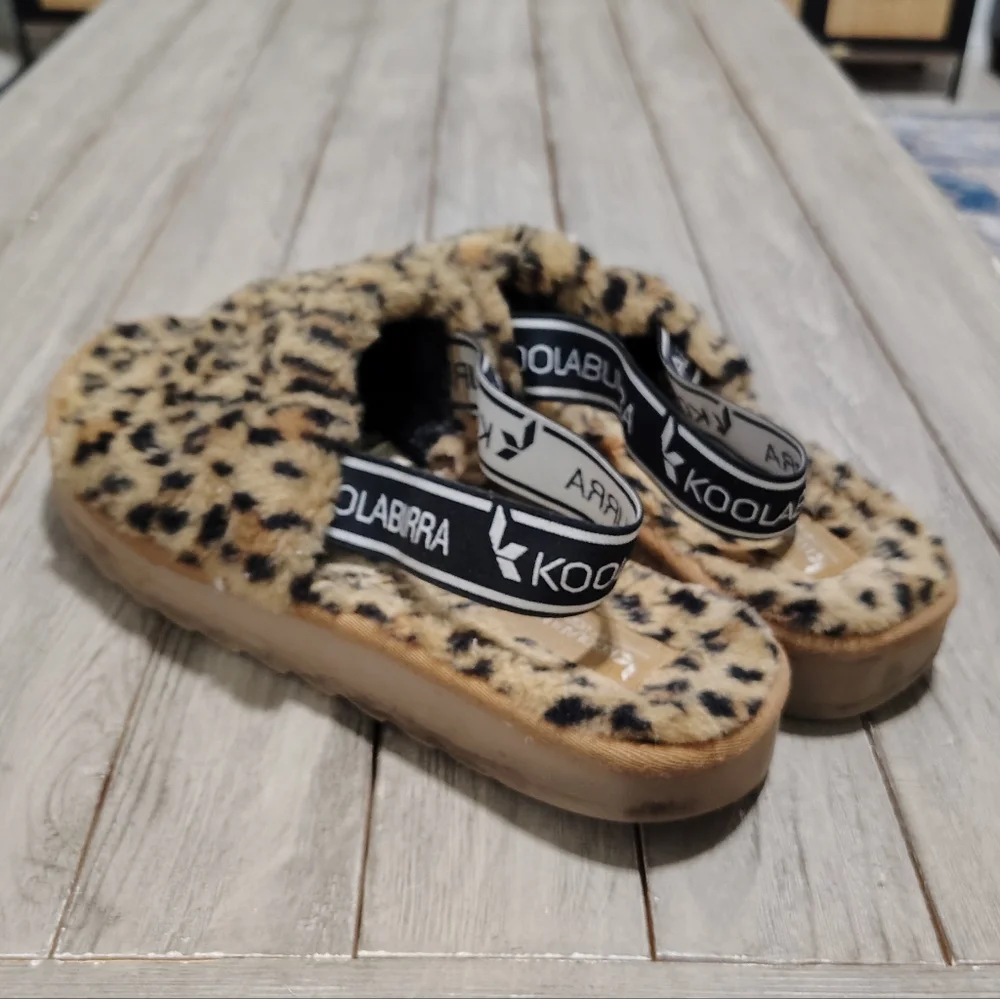 UGG Kookaburra Leopard Print Fuzzy Slide Sandals Size Women's 11 - Picture 10 of 17